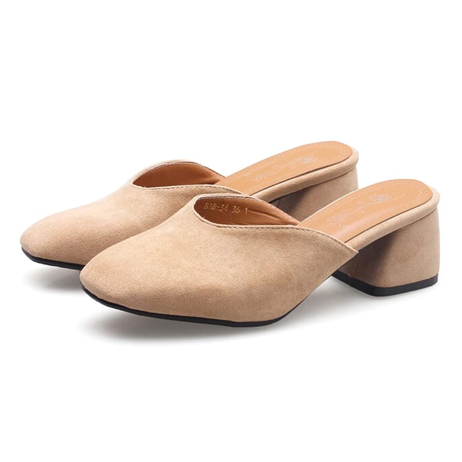 アプリコット Amazon.com | Hello Shero Casual Heeled Mules for Women